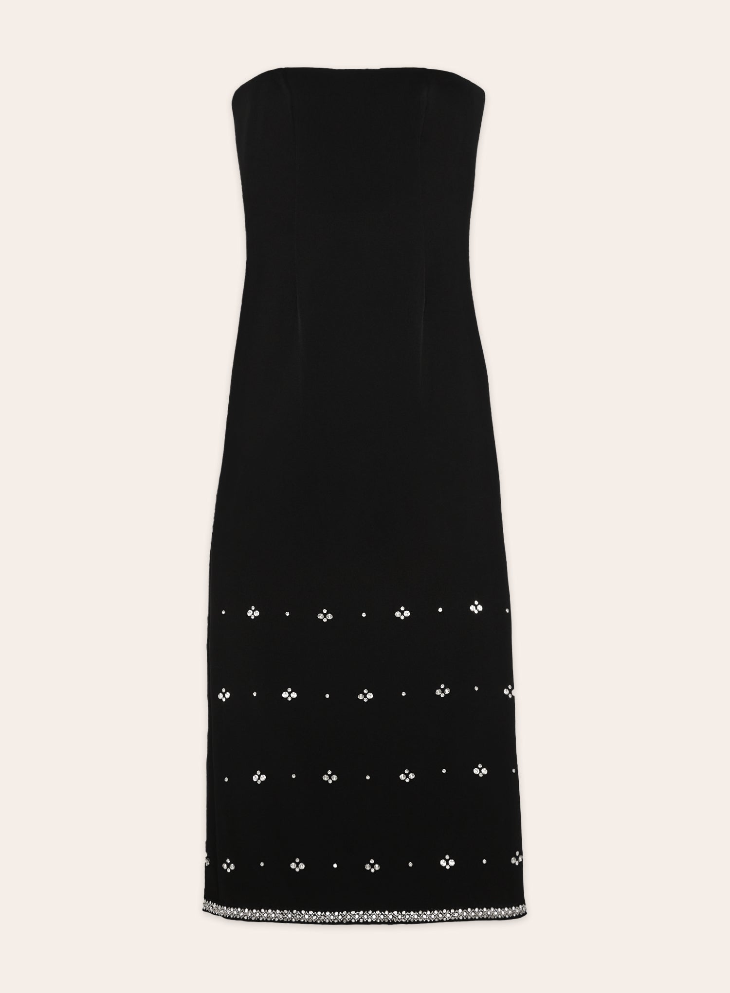 Black Embellished Bandeau Midaxi Dress